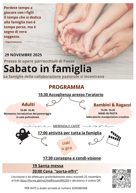 Sabato in famiglia – 29 novembre 2025